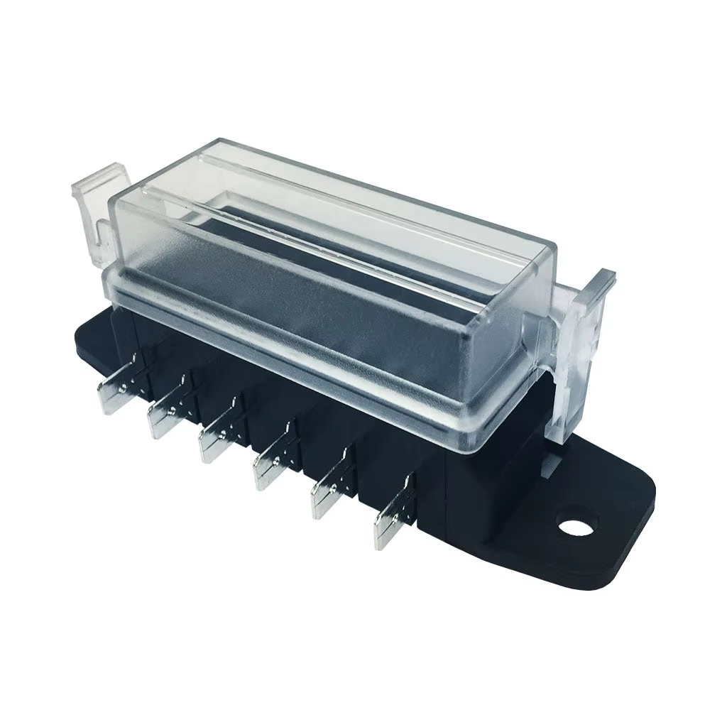 Universal Fuse Holder Blade Type Fuse Box 6 Way ATO ATC Type Brass Connector Transparent Screwed Cover